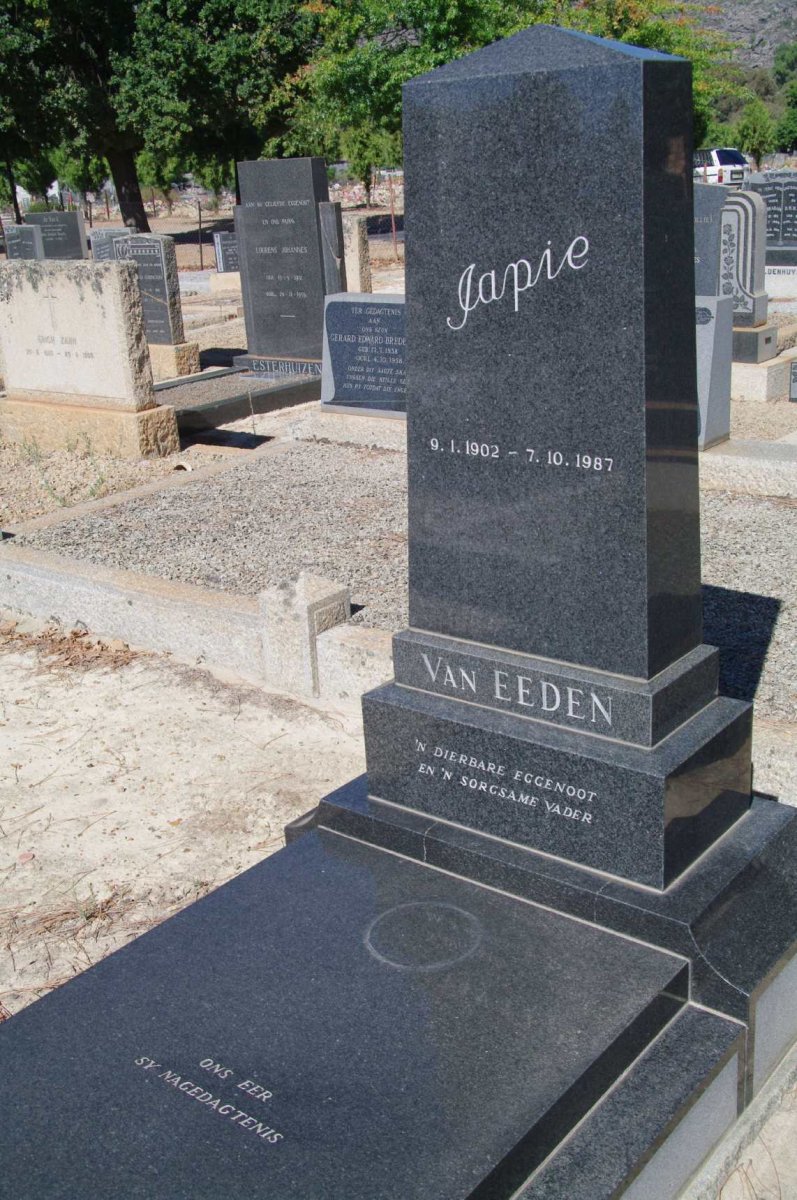 EEDEN Anthea, van 1932-1957 :: EEDEN Hannah, van nee de VILLIERS 1903-1957 :: EEDEN Japie, van 1902-1987