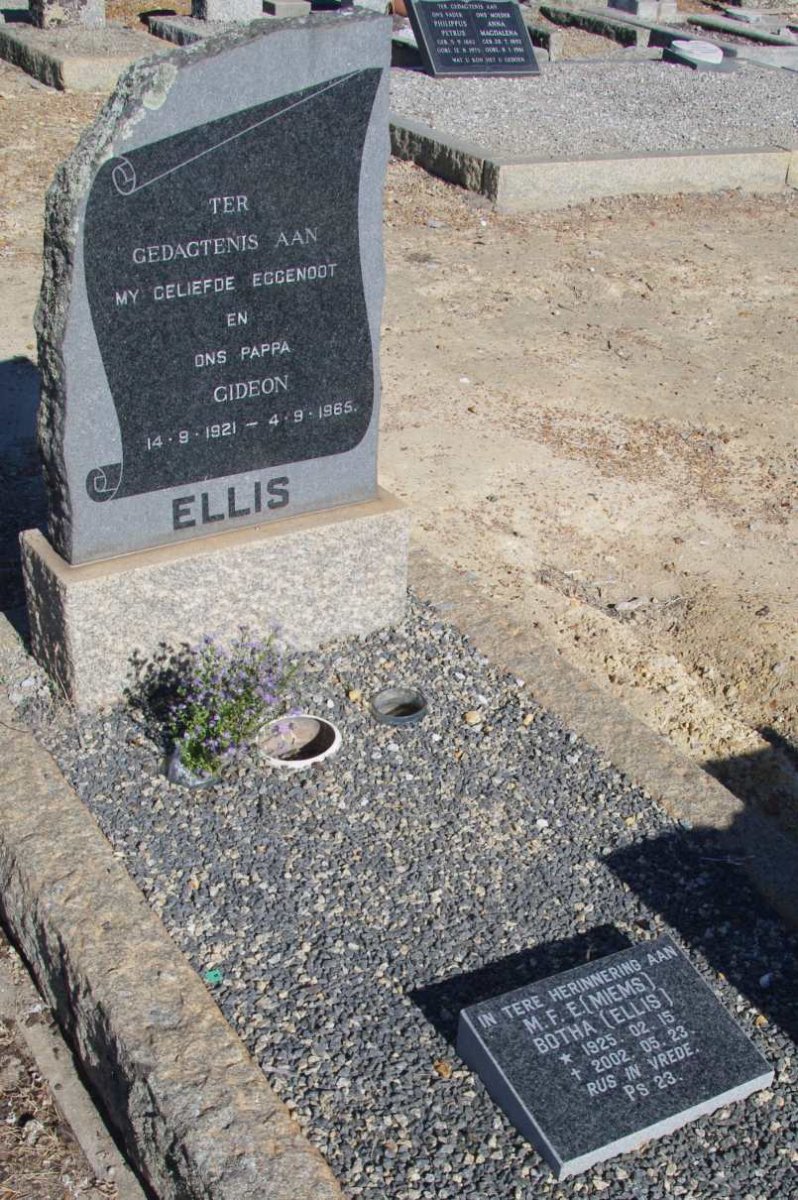 ELLIS Gideon 1921-1965 :: BOTHA M.F.E. voorheen ELLIS 1925-2002