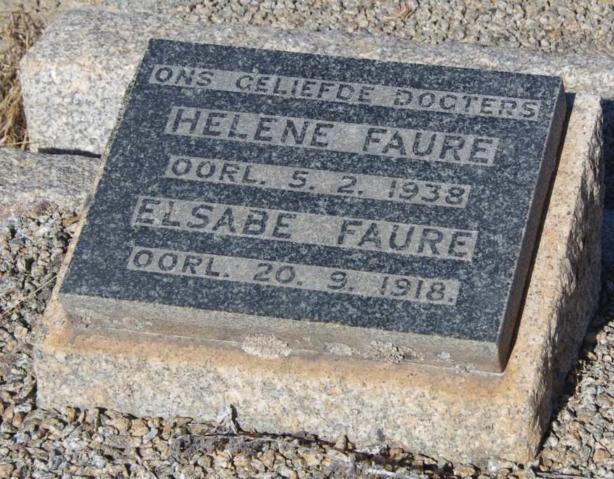 FAURE Elsabe 1918 :: FAURE Helene -1938