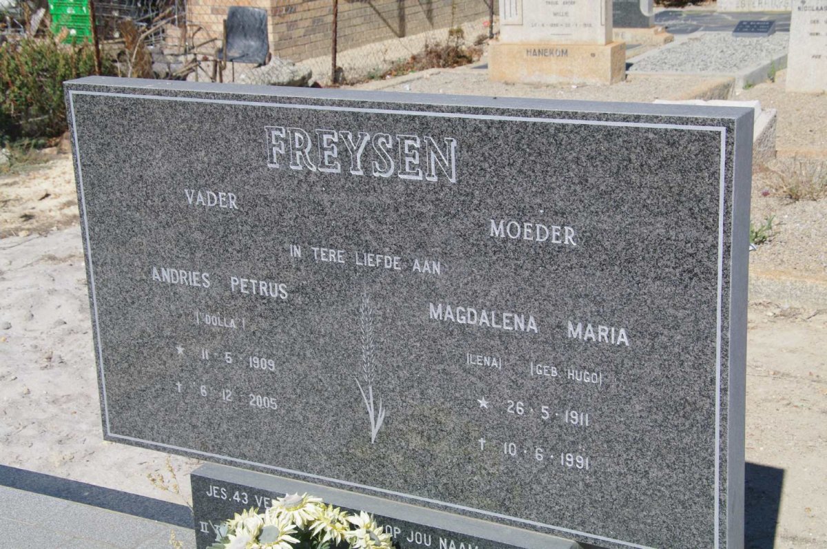 FREYSEN Andries Petrus 1909-2005 &amp; Magdalena Maria HUGO 1911-1991