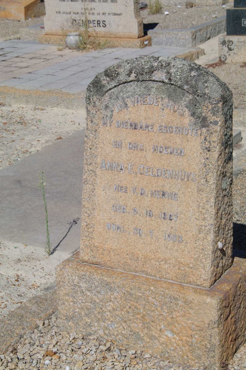 GELDENHUYS Anna E. nee v.d. MERWE 1887-1953