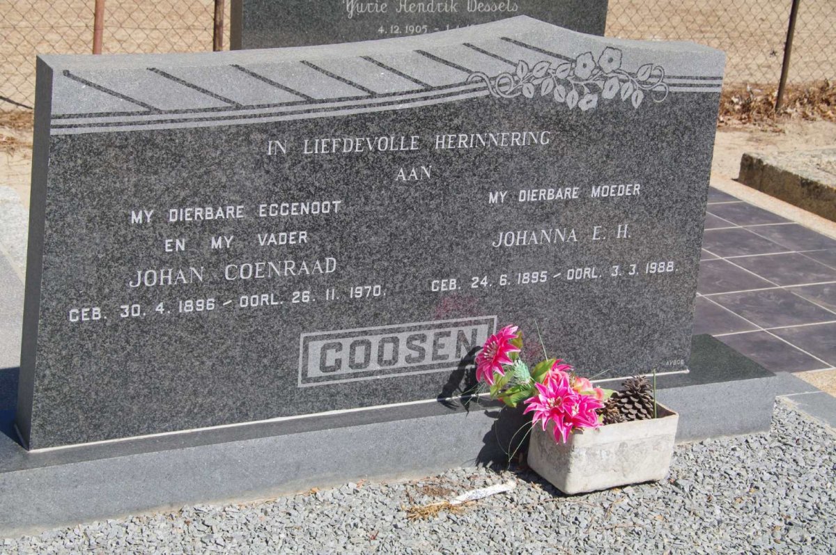 GOOSEN Johan Coenraad 1896-1970 &amp; Johanna E.H. 1895-1988