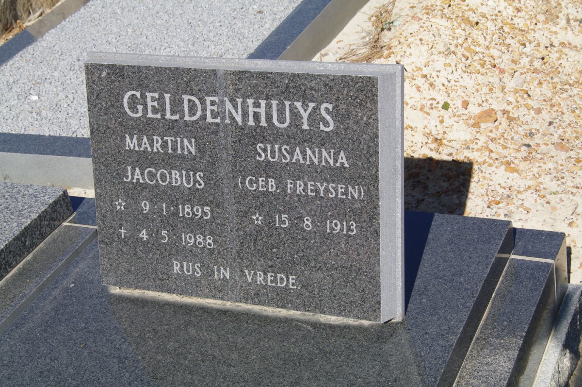 GELDENHUYS Martin Jacobus 1895-1988 &amp; Susanna FREYSEN 1913-