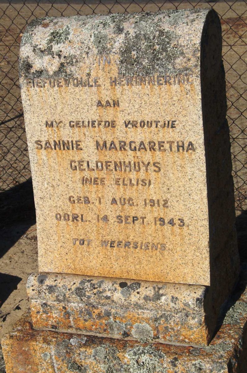 GELDENHUYS Sannie Margaretha nee ELLIS 1912-1943
