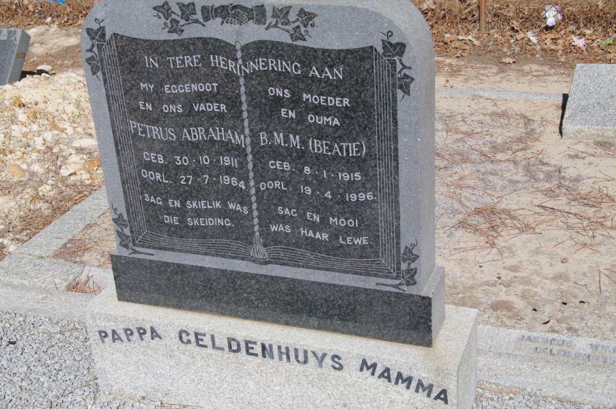 GELDENHUYS Petrus Abraham 1911-1964 &amp; B.M.M. 1915-1996