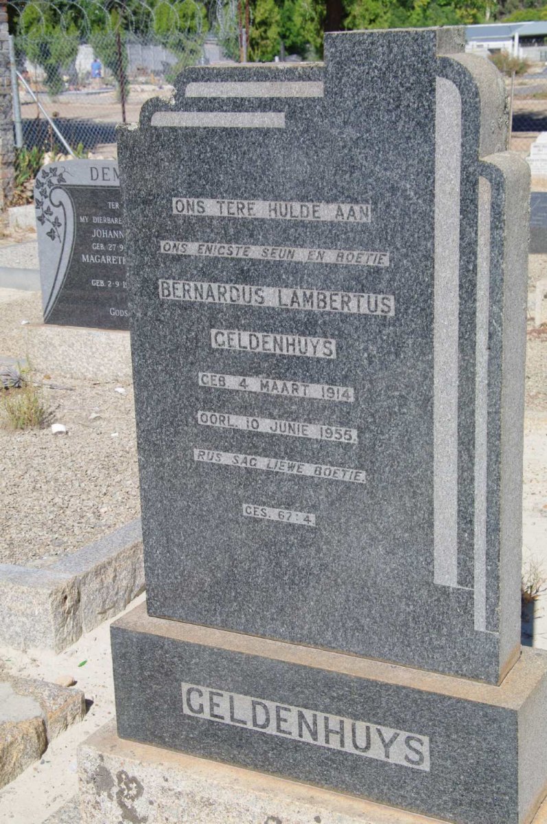 GELDENHUYS Bernardus Lambertus 1914-1955
