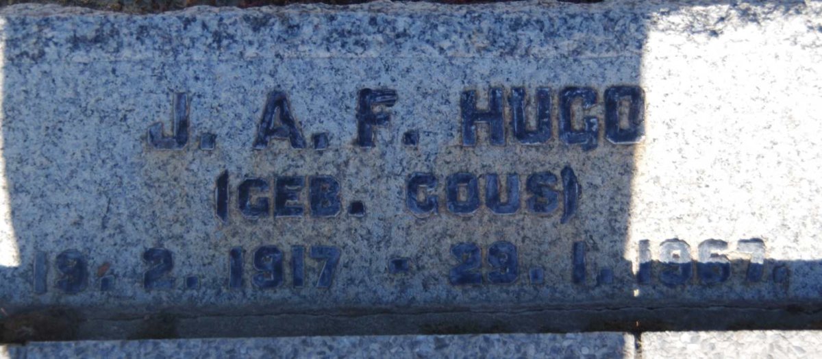 HUGO J.A.F. nee GOUS 1917-1957