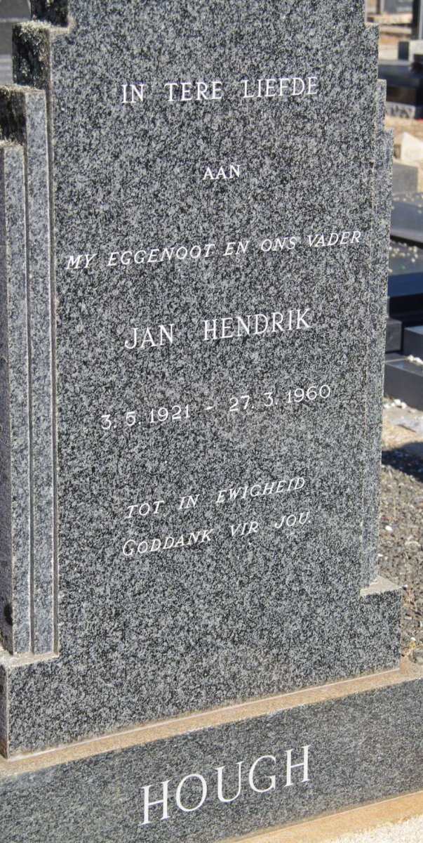 HOUGH Jan Hendrik 1921-1960