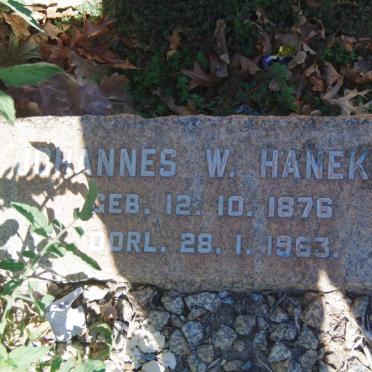 HANEKOM Johannes W. 1876-1963