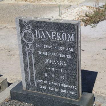 HANEKOM Johanna 1895-1973