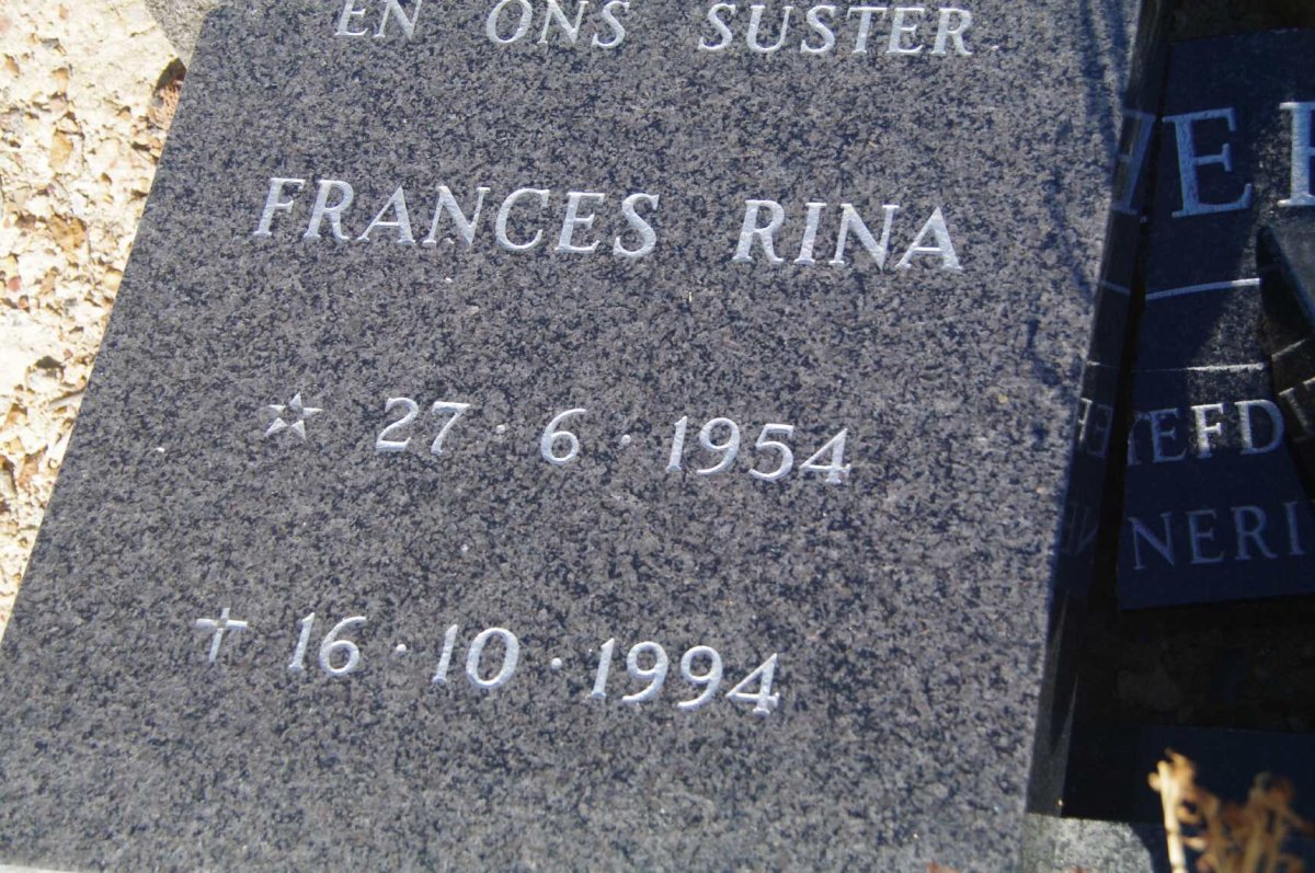 HOFMEESTER Clara Magdalena 1922-2006 :: ? Frances Rina 1954-1994
