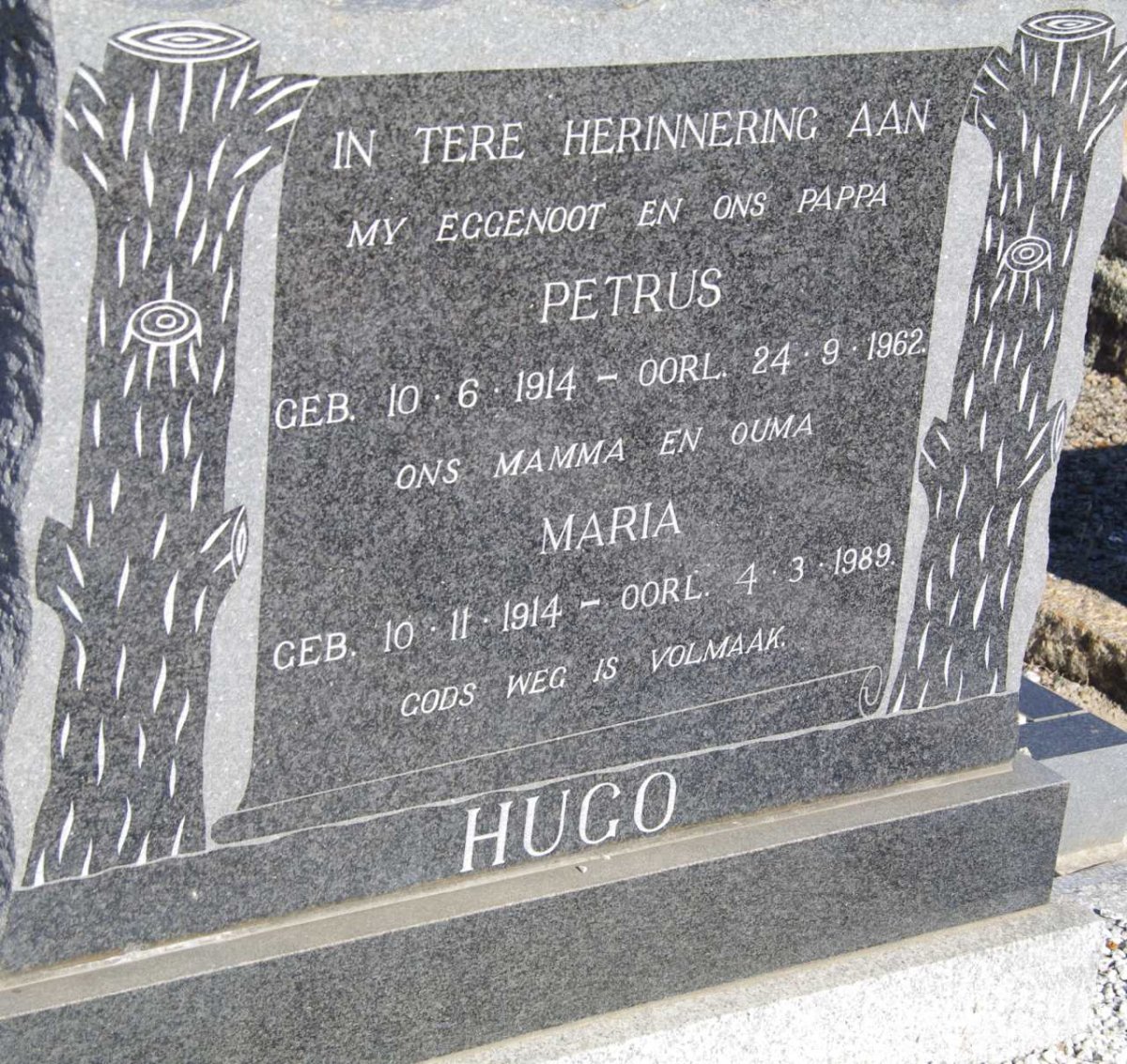 HUGO Petrus 1914-1962 &amp; Maria 1914-1989