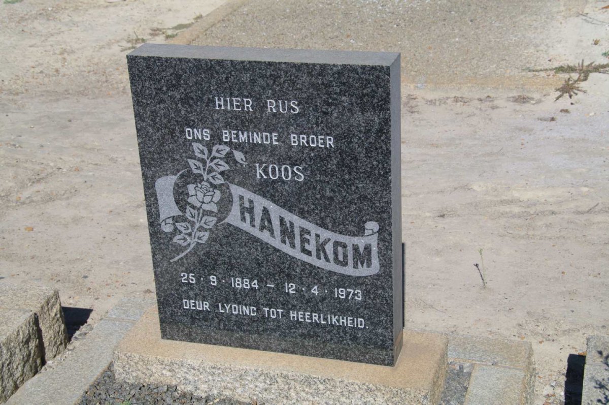 HANEKOM Koos 1884-1973