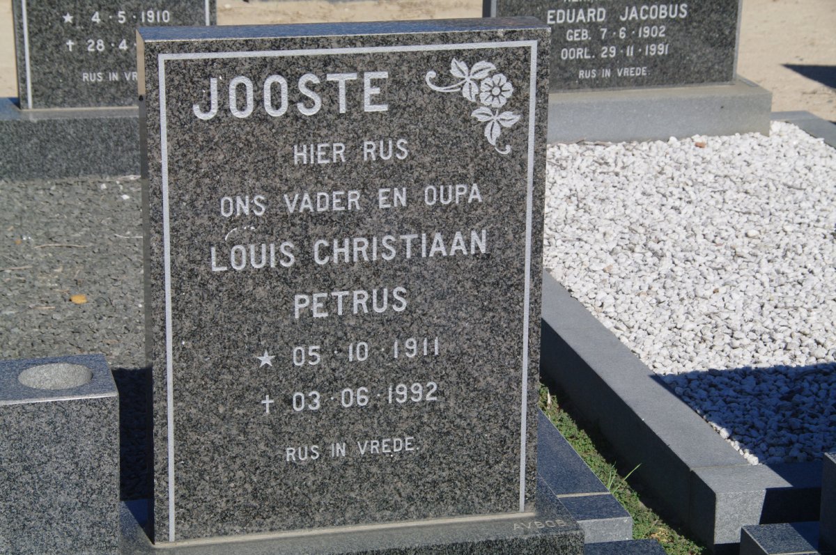 JOOSTE Louis Christiaan Petrus 1911-1992
