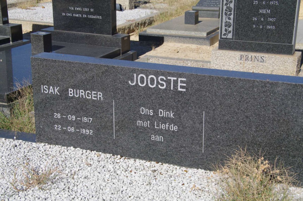 JOOSTE Isak Burger 1917-1992