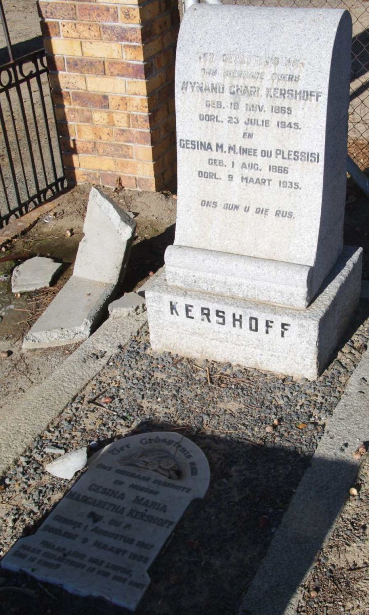 KERSHOFF Wynand Charl 1865-1945 &amp; Gesina M.M. du Plessisi 1866-1935