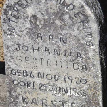 KARSTEN Johanna Gertruida 1920-1933