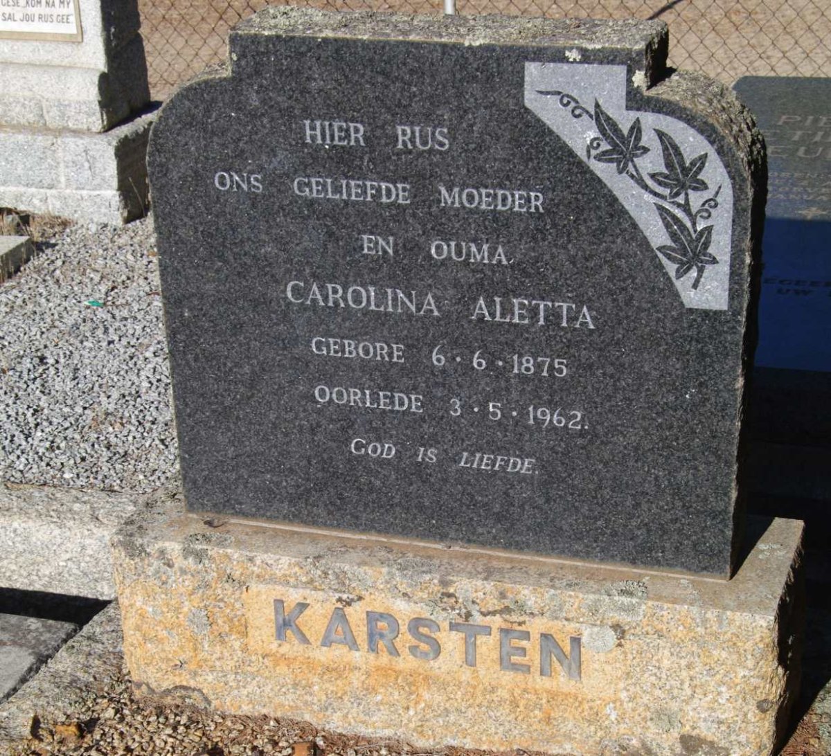 KARSTEN Carolina Aletta 1875-1962