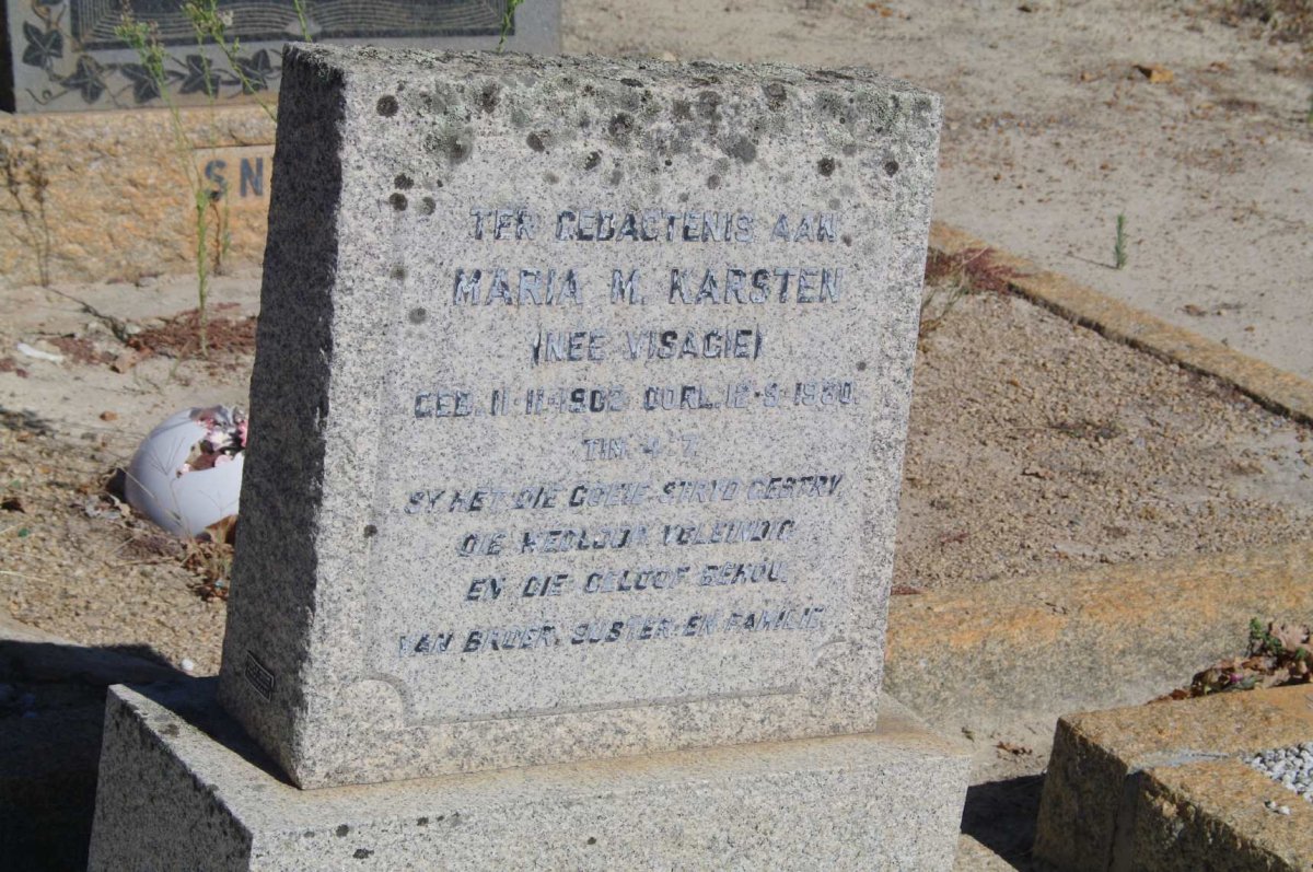 KARSTEN Maria M. nee VISAGIE 1902-1980