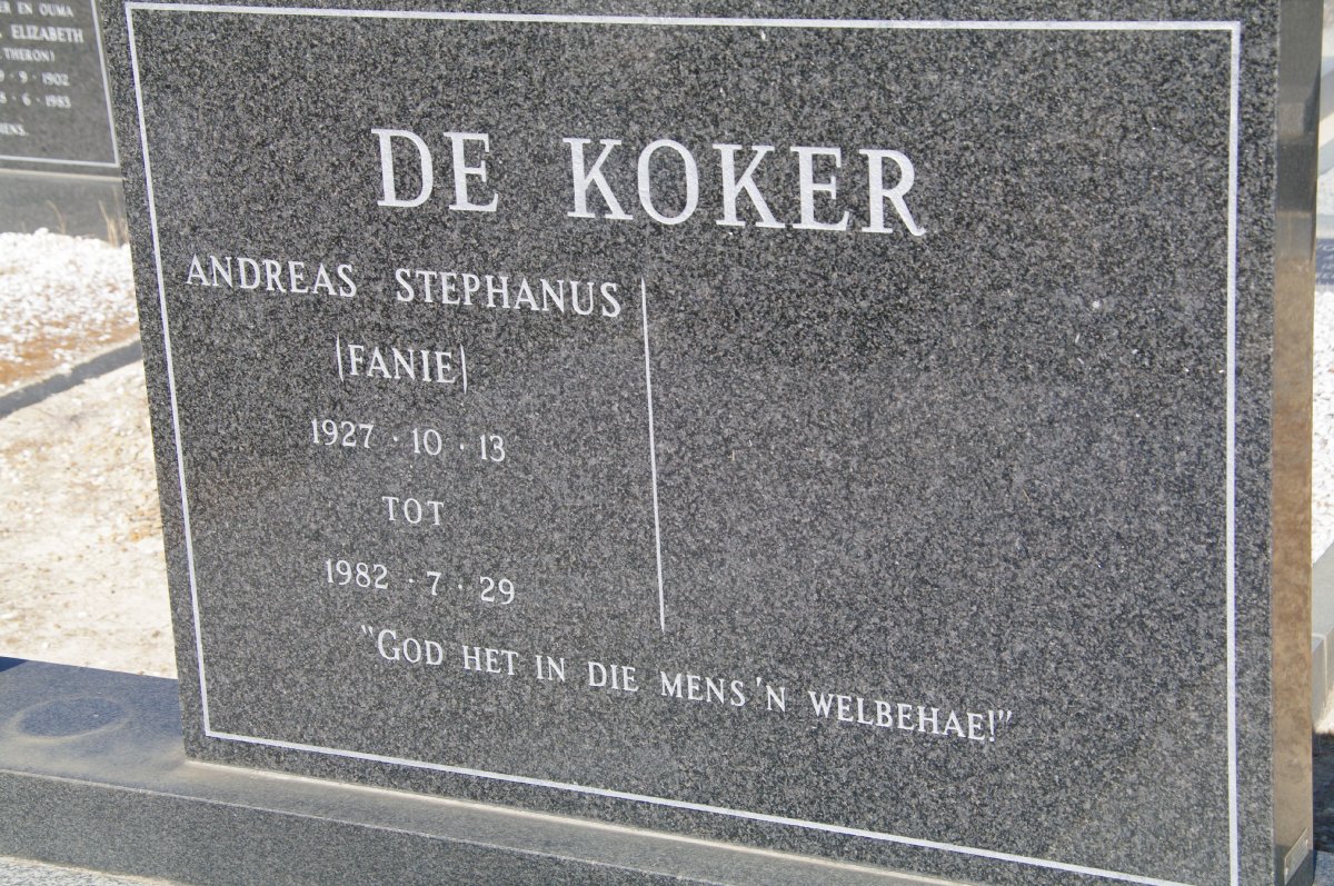 KOKER Andreas Stephanus, de 1927-1982