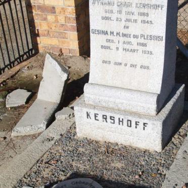 KERSHOFF Wynand Charl 1865-1945 &amp; Gesina M.M. du Plessisi 1866-1935
