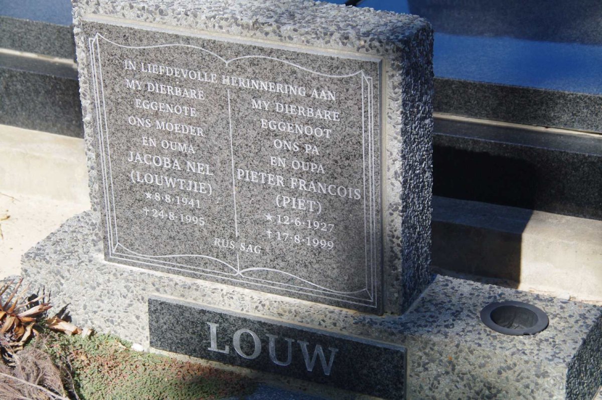 LOUW Pieter Francois 1927-1999 &amp; Jacoba Nel 1941-1995