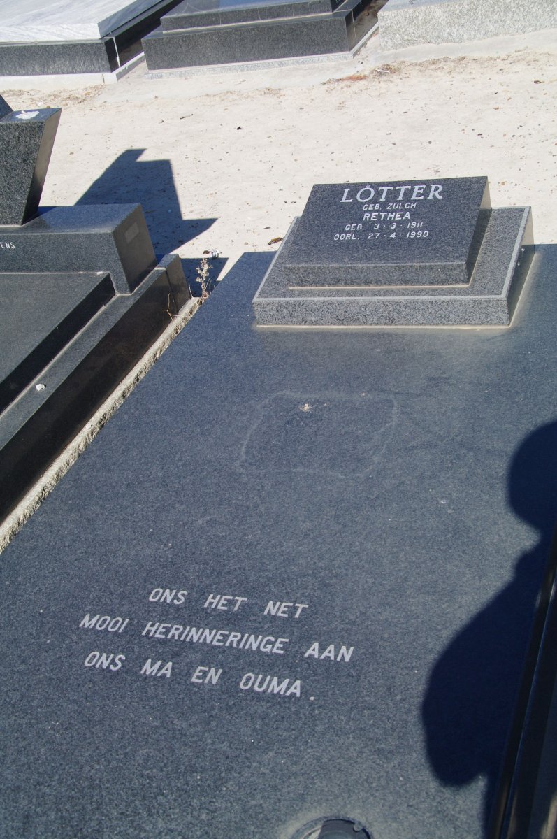 LOTTER Rethea nee ZULCH 1911-1990