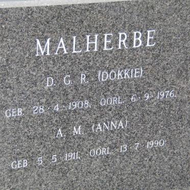 MALHERBE D.G.R. 1908-1976 &amp; A.M. 1911-1990