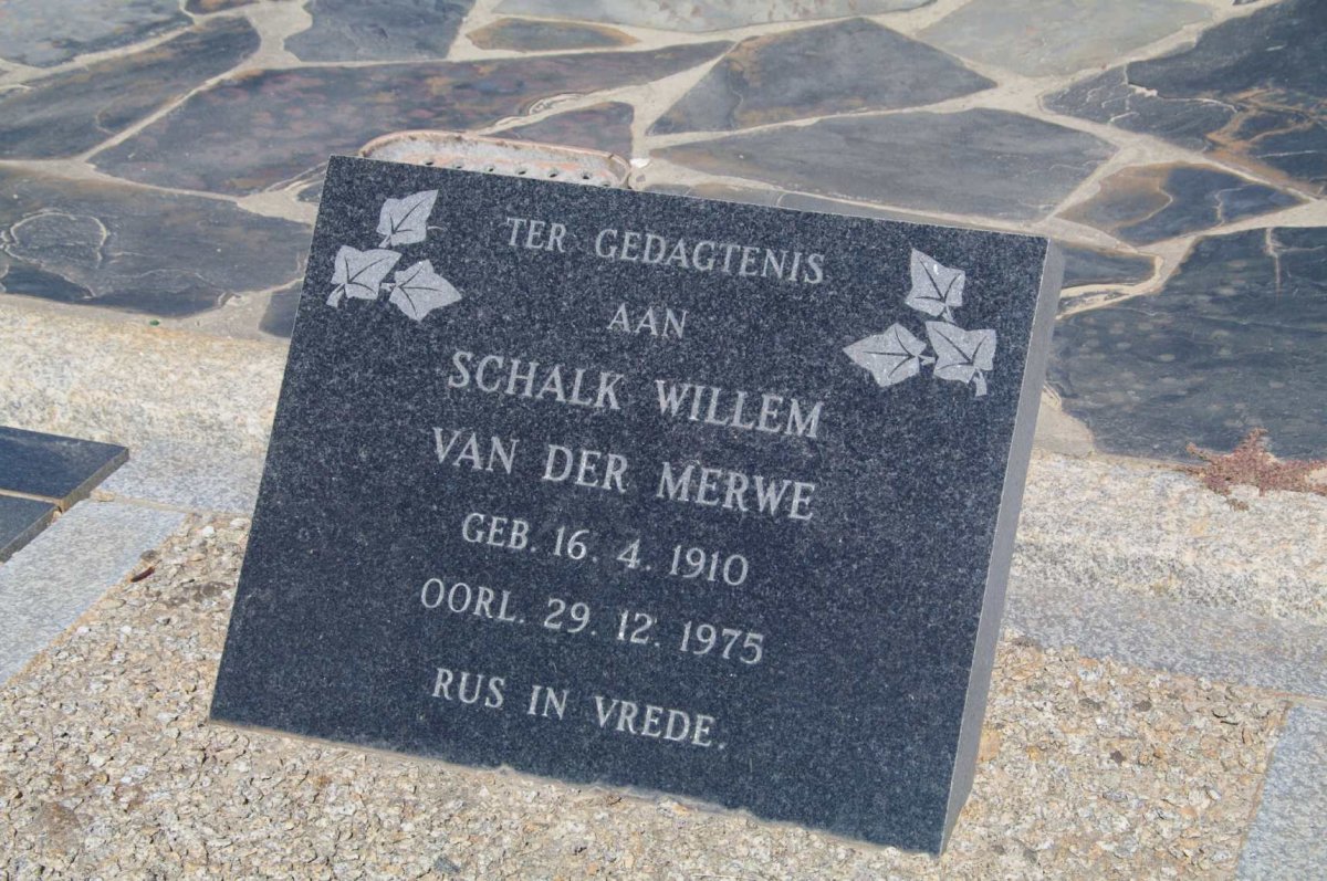 MERWE Schalk Willem, van der 1910-1975