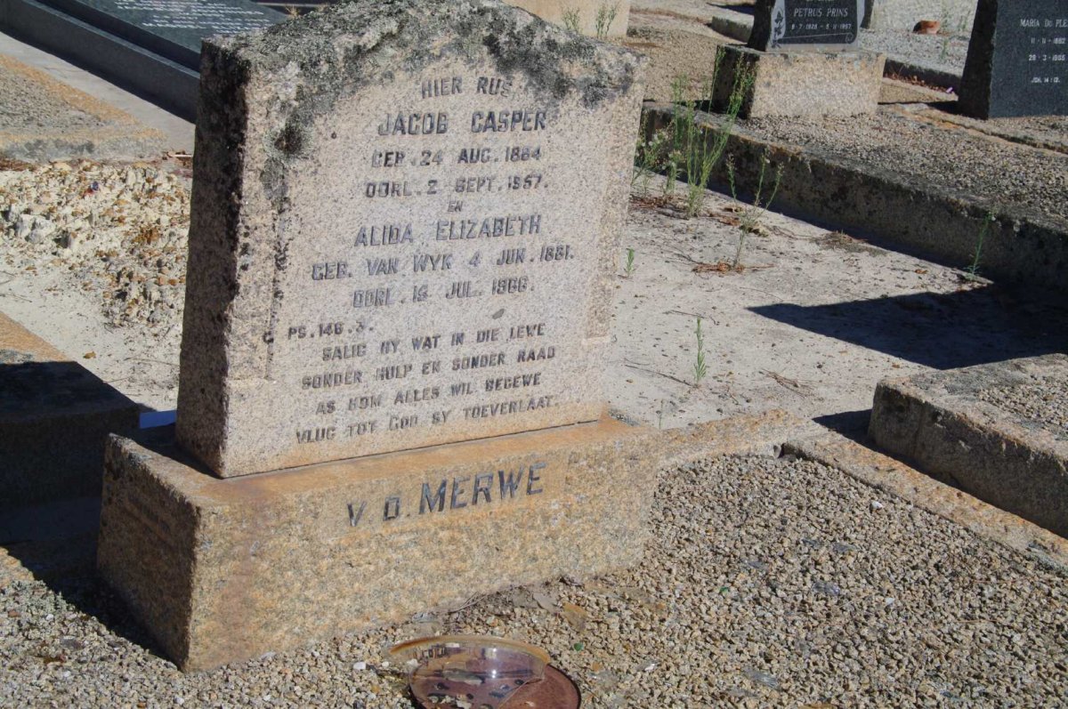 MERWE Jacob Casper, v.d. 1884-1957 &amp; Alida Elizabeth van WYK 1881-1966