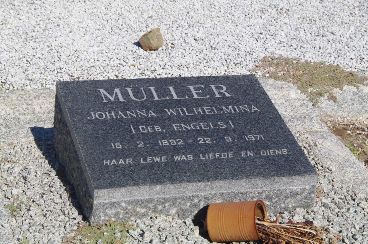MÜLLER Johanna Wilhelmina nee ENGELS 1892-1971