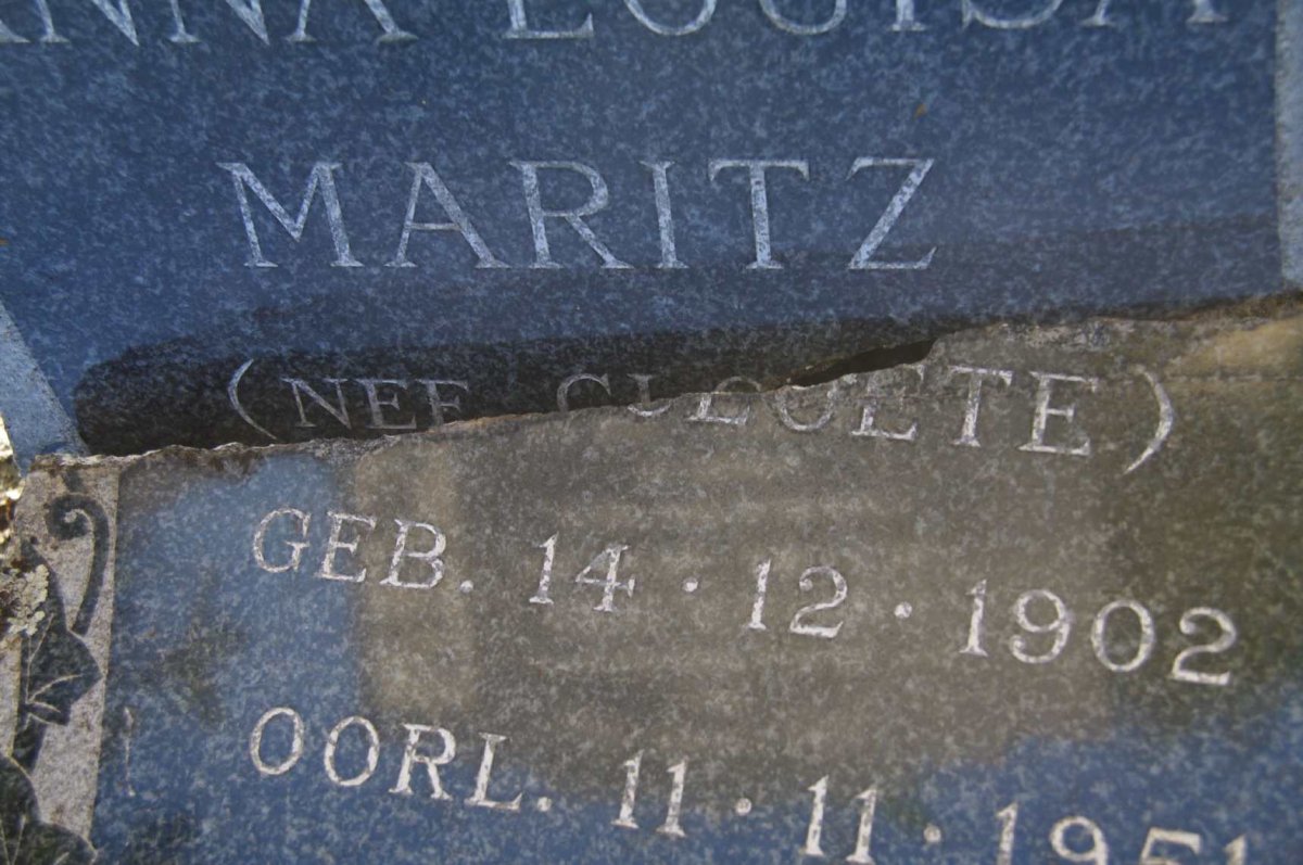 MARITZ Anna Louisa nee CLOETE 1902-1951