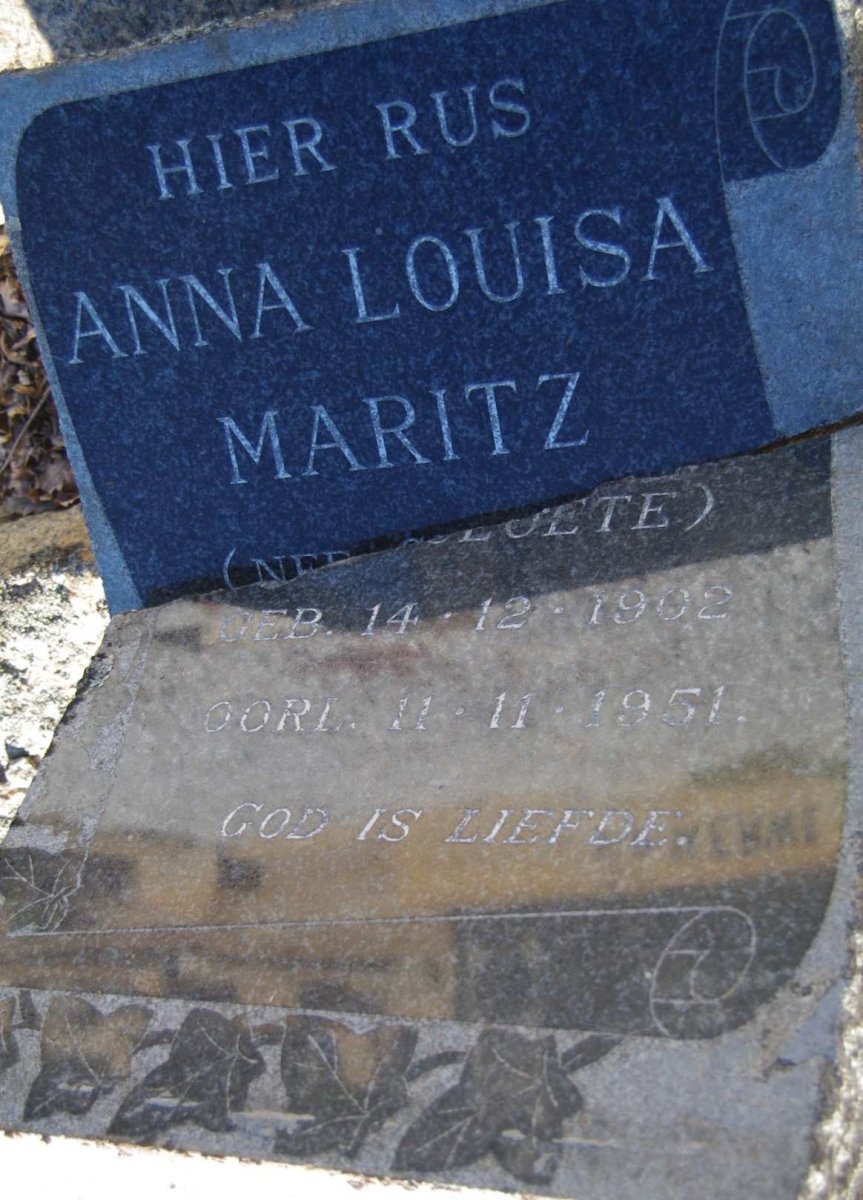 MARITZ Anna Louisa nee CLOETE 1902-1951
