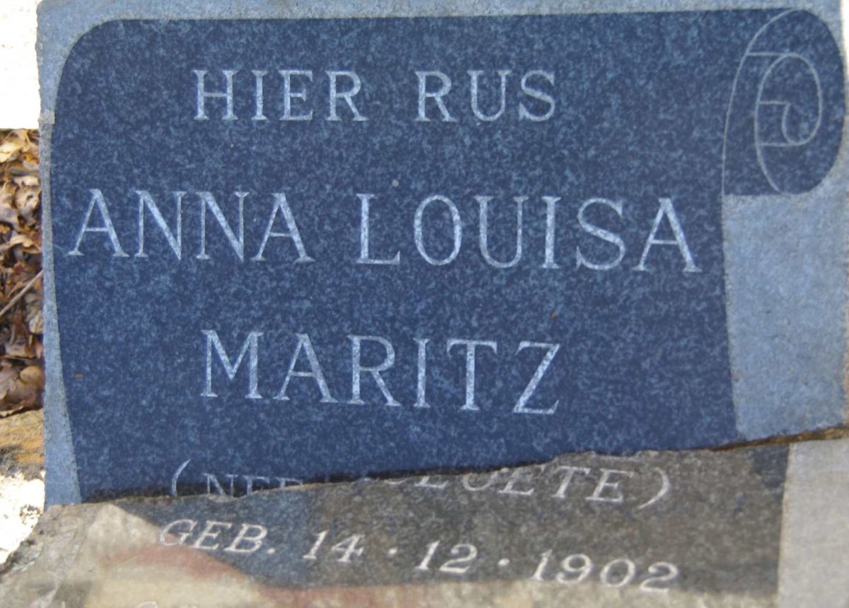 MARITZ Anna Louisa nee CLOETE 1902-1951
