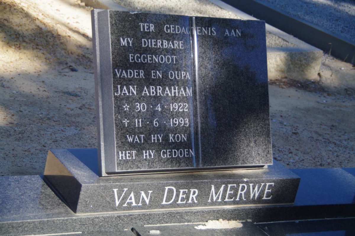 MERWE Jan Abraham, van der 1922-1993