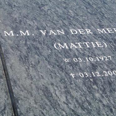 MERWE M.M., van der 1927-2008