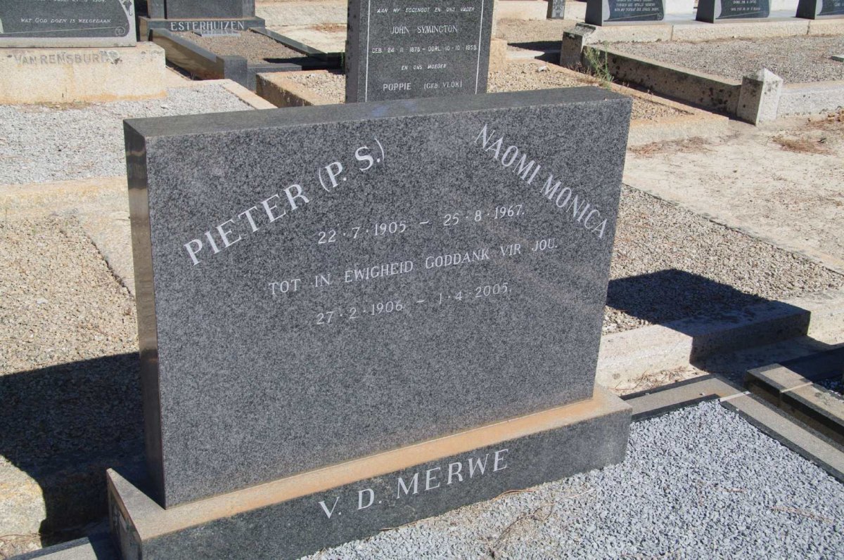 MERWE P.S., van der 1905-1967 &amp; Naomi Monica 1906-2005