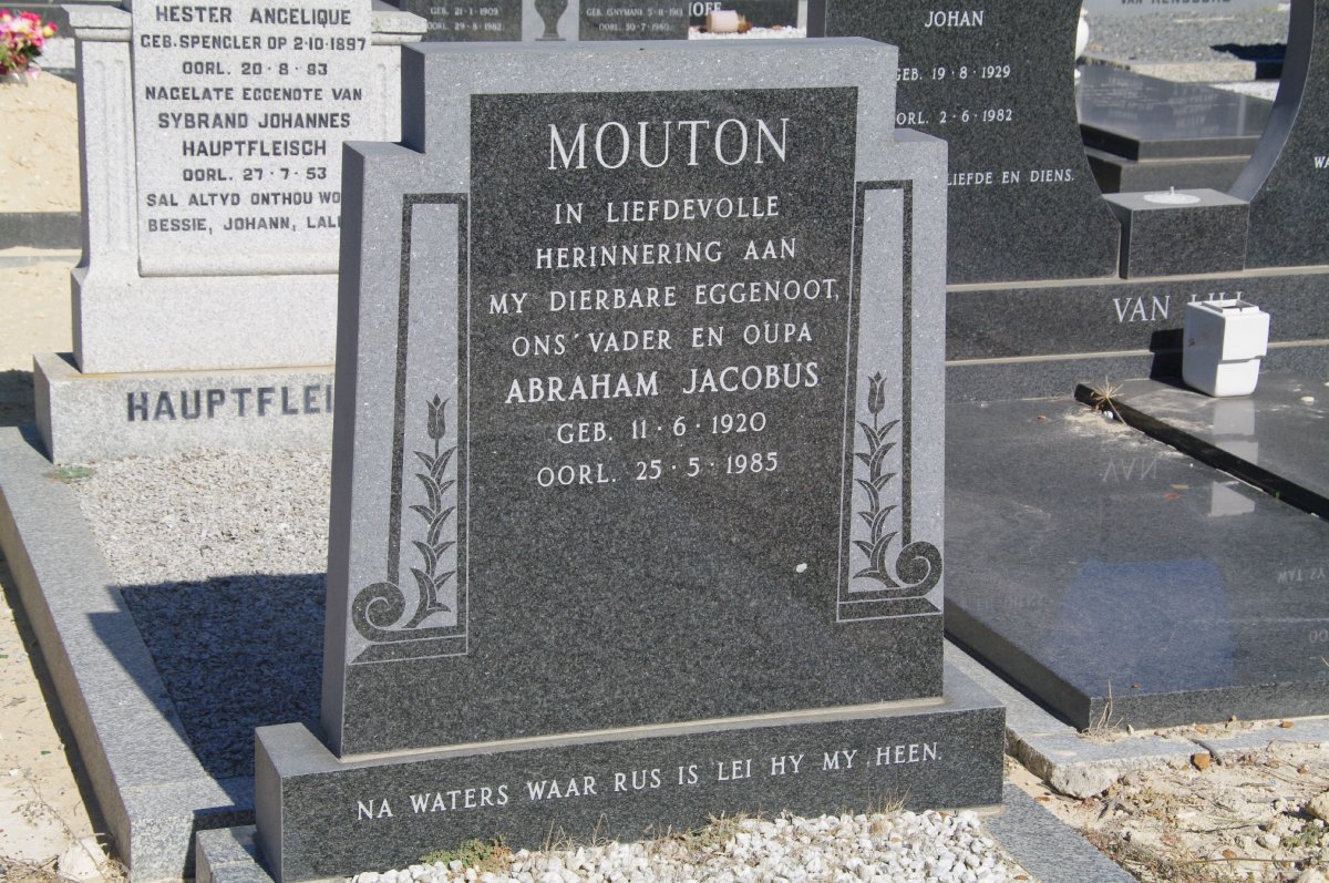 MOUTON Abraham Jacobus 1920-1985