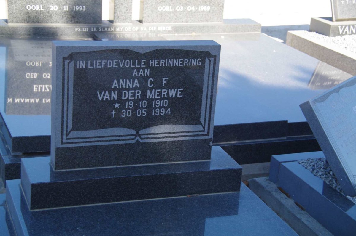 MERWE Anna C.F., van der 1910-1994