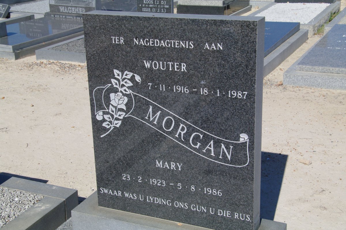 MORGAN Wouter 1916-1987 &amp; Mary 1923-1986