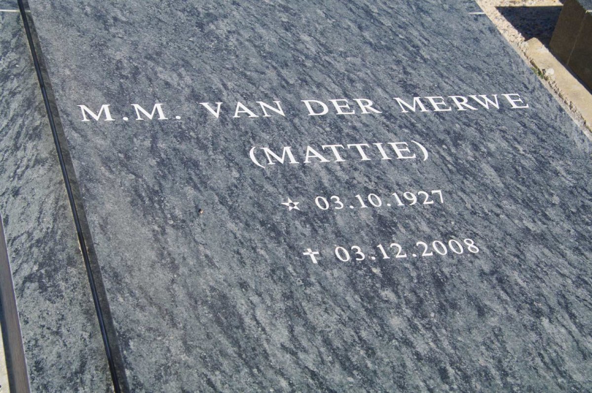 MERWE M.M., van der 1927-2008