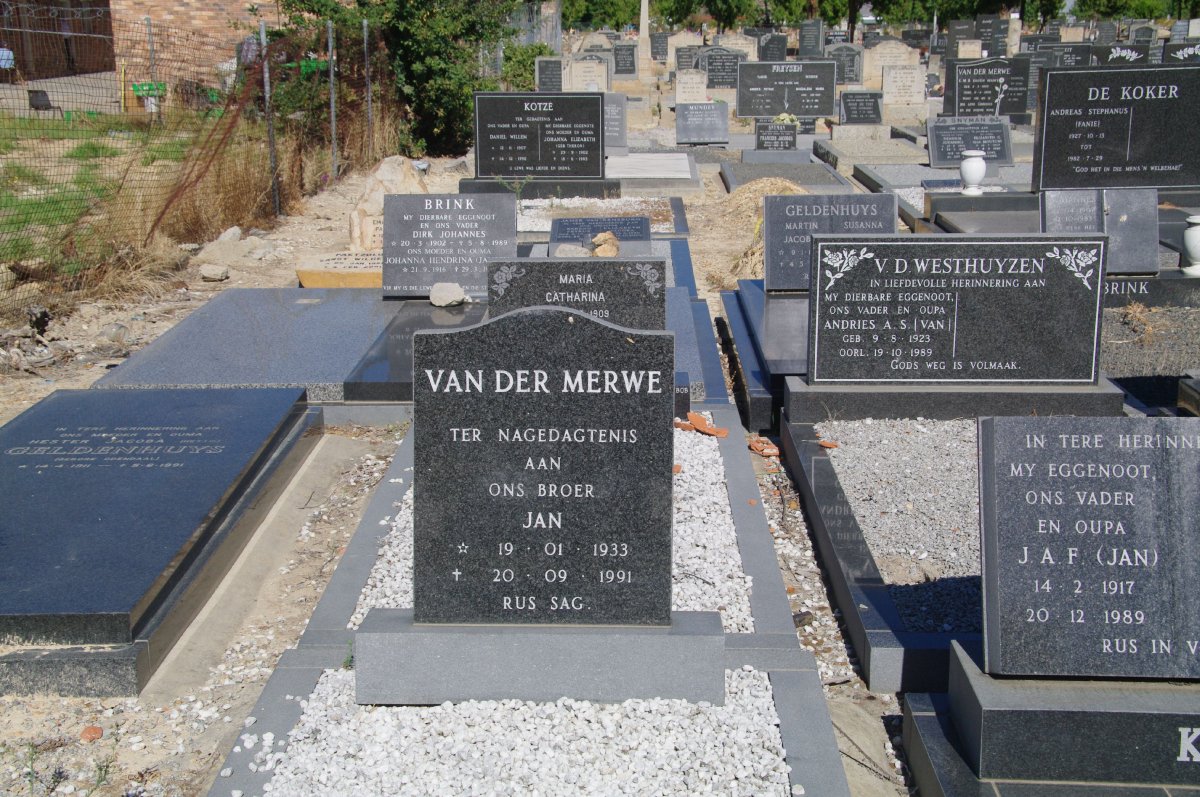 MERWE Jan, van der 1933-1991