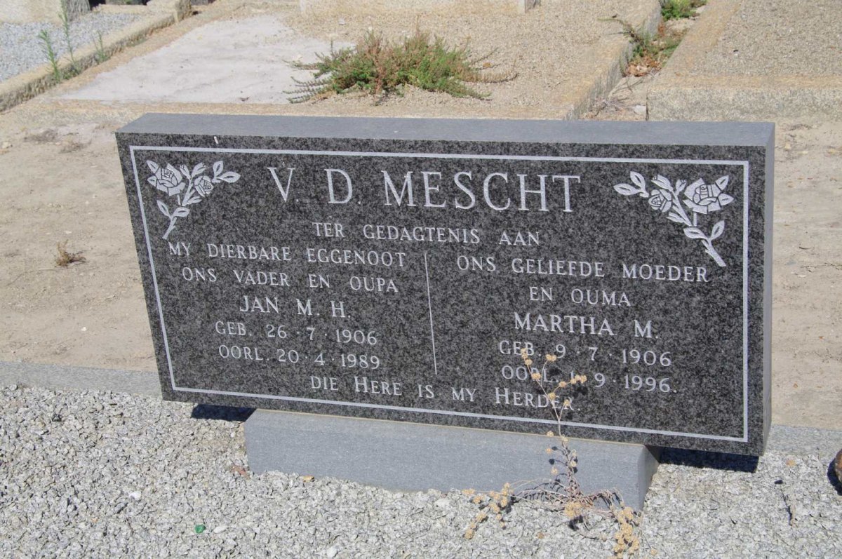 MESCHT Jan M.H., v.d. 1906-1989 &amp; Martha M. 1906-1996