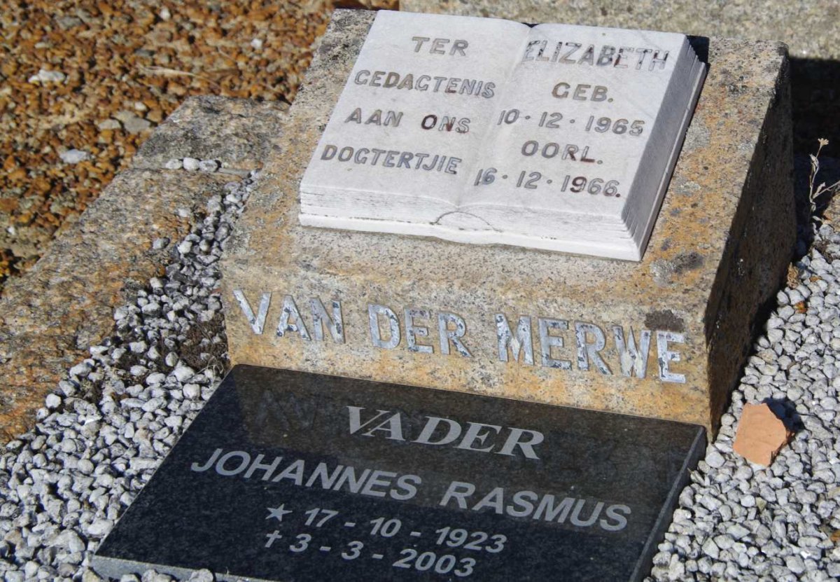 MERWE Johannes Rasmus, van der 1923-2003 :: MERWE Elizabeth, van der 1965-1966