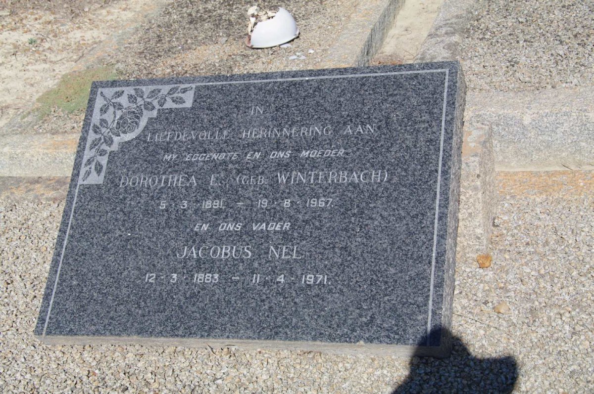 NEL Jacobus 1883-1971 &amp; Dorothea E. WINTERBACH 1891-1967
