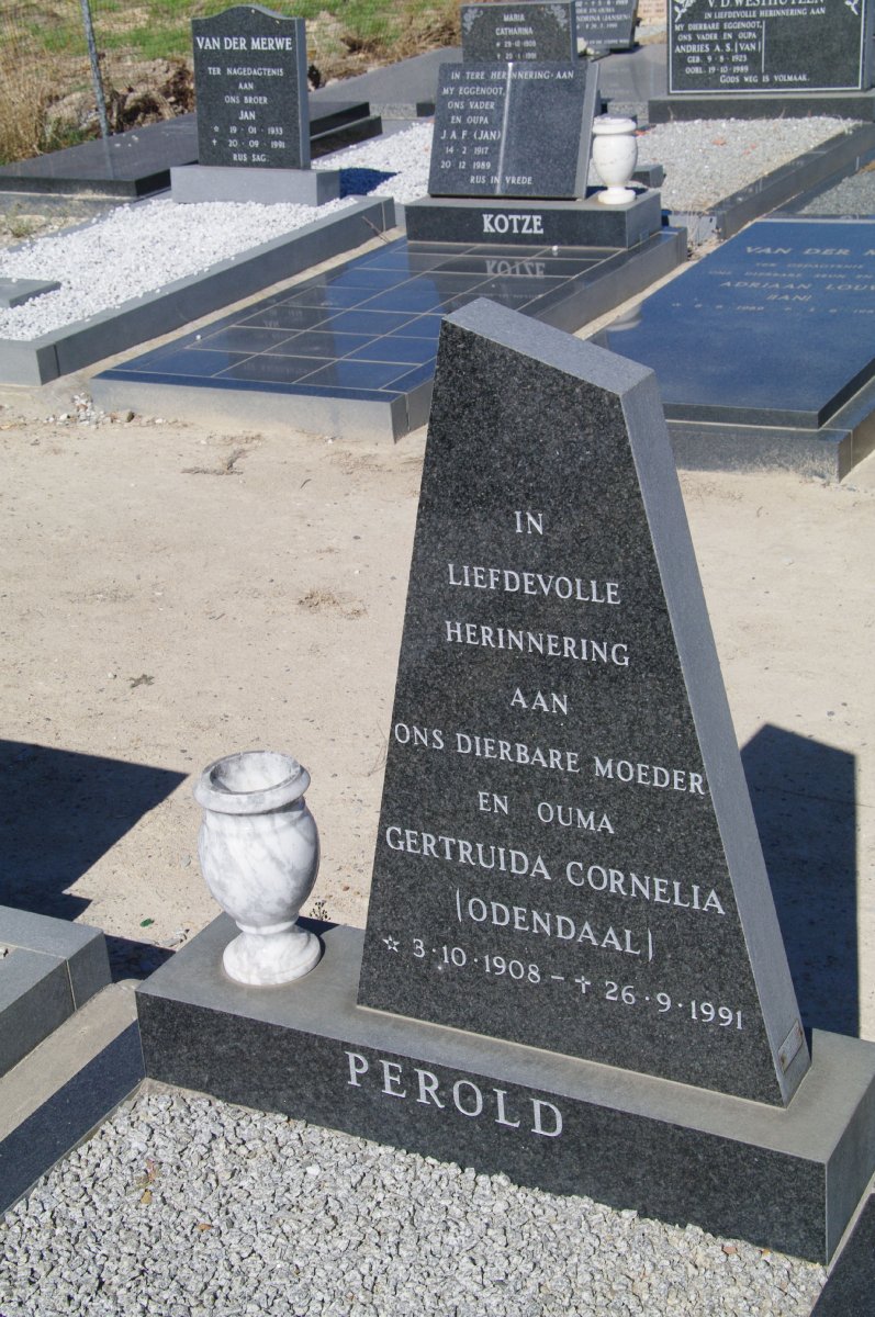 PEROLD Gertruida Connelia nee ODENDAAL 1908-1991
