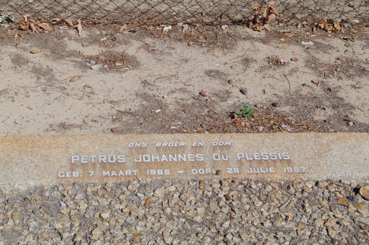 PLESSIS Petrus Johannes, du 1886-1957