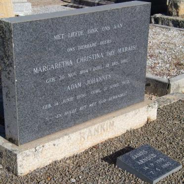 RANKIN Adam Johannes 1906-1972 &amp; Margaretha Christina MARAIS 1894-1961 :: RANKIN James Arnold 1919-1980