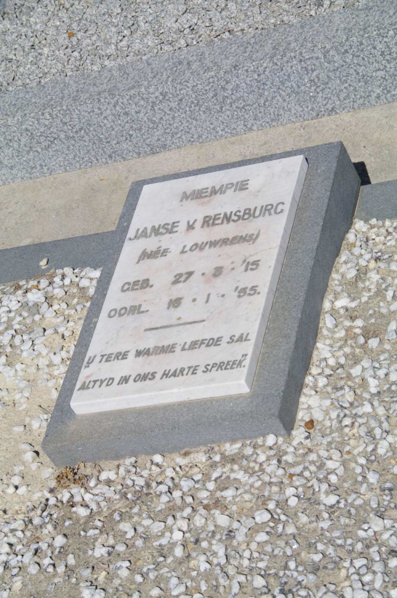 RENSBURG Miempie, Janse v. nee LOUWRENS 1915-1955