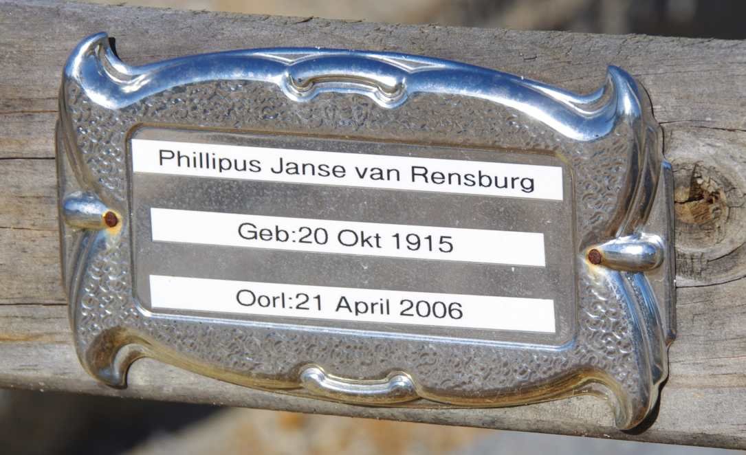 RENSBURG Phillipus, Janse van  1915-2006